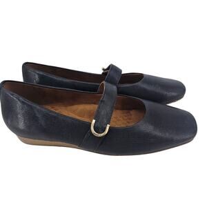 SoftWalk Valvidia Navy Blue Leather Flat Mary Jane Shoe Women's Size 9 M